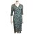 Diane Von Furstenberg DvF Zalda Bis wrap dress, silk blend Black White Green Cotton  ref.322579