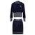 Chanel Airplanes Knit Suit Navy blue Cloth  ref.322614