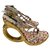 Louis Vuitton sandálias de edição limitada lv Dourado Couro  ref.323201