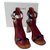 Céline Phoebe Philo Bam Bam sandals in burgundy and black. 100% Leather. Made in Italy. Dark red  ref.323269