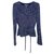 Chanel 5,6Jaqueta K $ Belted Tweed Azul marinho  ref.323307