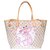 Louis Vuitton Neverfull Medium Model Einkaufstasche aus azurblauem Damier Canvas maßgeschneiderte "Pink Panther & Champagne Bubbles" Beige Leinwand  ref.323461