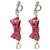 Boucles d'oreilles pendantes en cuir verni à nœud rose DIOR  ref.323522