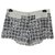 Chanel Negro Blanco Camellia Tweed Shorts Sz 40 Multicolor  ref.323639