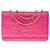 Ravissant sac bandoulière Chanel Wallet on Chain (WOC) Camélia en cuir matelassé rose, garniture en métal doré  ref.323699
