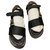 Chanel sandalias chanen Negro Dorado Paño  ref.323709