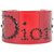 Dior Roter durchscheinender schwarzer Kristall-Logo-Manschettenarmband-Armreif  ref.324632