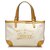 Gucci White Craft Canvas Tote Bag Cream Yellow Leather Cloth Pony-style calfskin Cloth  ref.325610