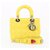 Dior Lady Dior Yellow Leather  ref.325930