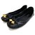 Louis Vuitton size 36.5 Ballerines noires en cuir doré pour femmes Or blanc  ref.326195