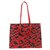 Louis Vuitton Urs Fischer Monogram Red OntheGo Shopper Leder  ref.326332
