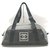 Chanel Borsone da viaggio CC con logo sportivo bicolore grigio  ref.326355