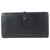 Chanel Schwarzes Kalbsleder Button Line Long Flap Portemonnaie  ref.326848