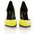 Bombas Saint Laurent Neon Green Couro D'orsay Pontas Verde  ref.327619