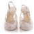 Chanel White Floral Mesh Tweed Cap Toe Slingback Sandals Cream Cloth  ref.327621