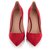 Escarpins à bout pointu en daim rouge Christian Dior Suede  ref.327687