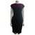 Escada Colourblock-Kleid aus Viskose-Jersey Schwarz Lila  ref.328006