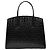 Little Liffner Mini Cabas Minimal en Cuir Embossé Croco Noir Brillant