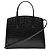 Little Liffner Mini Cabas Minimal en Cuir Embossé Croco Noir Brillant - vue 3