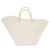 Little Liffner Offene Tulip Tote Medium aus beigefarbenem Leder mit Eidechsenprägung Gelb