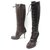 SHOES CHRISTIAN DIOR LACE-UP BOOTS 39.5 39 BROWN LEATHER BOOTS SHOES  ref.328867