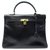 Hermès VINTAGE SAC A MAIN HERMES KELLY 35 RETOURNE CUIR BOX NOIR LEATHER HAND BAG  ref.328894