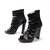 CHRISTIAN LOUBOUTIN DECOUPATA ANKLE BOOTS 36 IN BLACK LEATHER OPENING  ref.328943