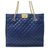 CHANEL CABAS SHOPPING BOY BLUE QUILTED LEATHER HAND BAG  ref.329030