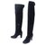CHANEL BOOTS SHOES 39.5 BLACK SUEDE BOOTS SHOES  ref.329067