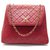 VINTAGE SAC A MAIN CHANEL TIMELESS TRAPEZE BANDOULIERE CUIR ROUGE HAND BAG  ref.329168