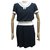 CHANEL P DRESS47914 T38 M IN NAVY BLUE VISCOSE CURVED NAVY BLUE DRESS  ref.329170
