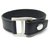 Hermès HERMES H BRACELET IN BLACK SWIFT LEATHER STEEL BUCKLE SADDLE BUTTON BRUSH  ref.329185