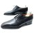 JM WESTON SHOES 636 BEAUBOURG 6.5E 40.5 LARGE DERBY IN BLACK LEATHER SHOES  ref.329328