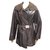 LONG CHANEL P COAT13728 T38 M LEATHER AND CASHMERE WITH BELT COAT BELT Brown  ref.329367