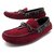 NEUF CHAUSSURES LOUIS VUITTON MOCASSINS ARIZONA 7.5 41.5 DAIM ROUGE LOAFERS Cuir  ref.329369
