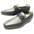CORTHAY CANNES SHOES 9 43 BLACK & SILVER TWO-TONE LEATHER LOAFERS SHOE  ref.329380