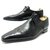 SANTONI SHOES 7710 FLORAL BOUT DERBY 9 It 44 FR LEATHER STAINLESS STEEL SHOES Black  ref.329388