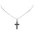 Dior Silver Cross Anhänger Halskette Silber Metall  ref.329600
