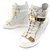 CHAUSSURES GIUSEPPE ZANOTTI BASKET COBY WEDGE 37.5 IT 38.5 FR CUIR SNEAKERS Blanc  ref.329742