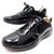 NEW PRADA sneakers SHOES 9 It 44 FR IN BLACK PATENT LEATHER SNEAKERS SHOES  ref.329790