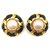 VINTAGE CHANEL EARRINGS PEARLS AND LINKS GOLDEN METAL & BLACK LEATHER  ref.329848