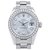 Relógio Rolex Diamond Bezel Datejust para Senhoras Prata Jeans Diamante  ref.330098