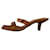 Calvin Klein sandales en cuir vintage Chataigne  ref.330322