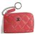 Chanel Porte-clés en cuir d'agneau matelassé rose  ref.330406