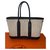 Hermès Mini Gartenparty Tasche Beige Leinwand  ref.330457