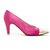 Chanel HAUTE COUTURE FR37 Rosa Satin Pink Golden Leder  ref.330476