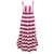 Dolce & Gabbana Ibiza Te Quiera Fuchsia Striped Maxi Dress Pink Cotton  ref.330596