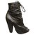 bottines open toes Givenchy p 39,5 Cuir Noir  ref.330824