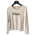 Christian Dior Camiseta manga comprida Fora de branco Algodão  ref.330949