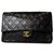 Chanel Classic Flap Negro Cuero  ref.331911